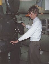 Thomas Wien am Projektor (1987)