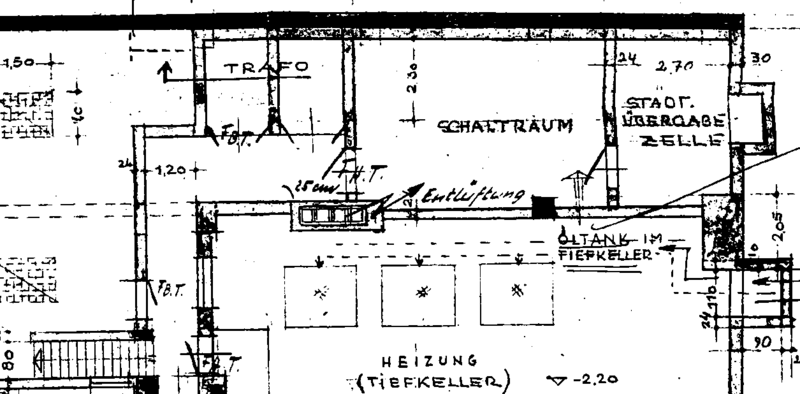 Grundriss des 10kV-Übergaberaums